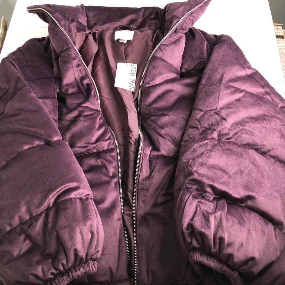 nine west cozy chic collection plum Puffy coat Women’s Size 0X NWT Purple - Picture 7 of 9